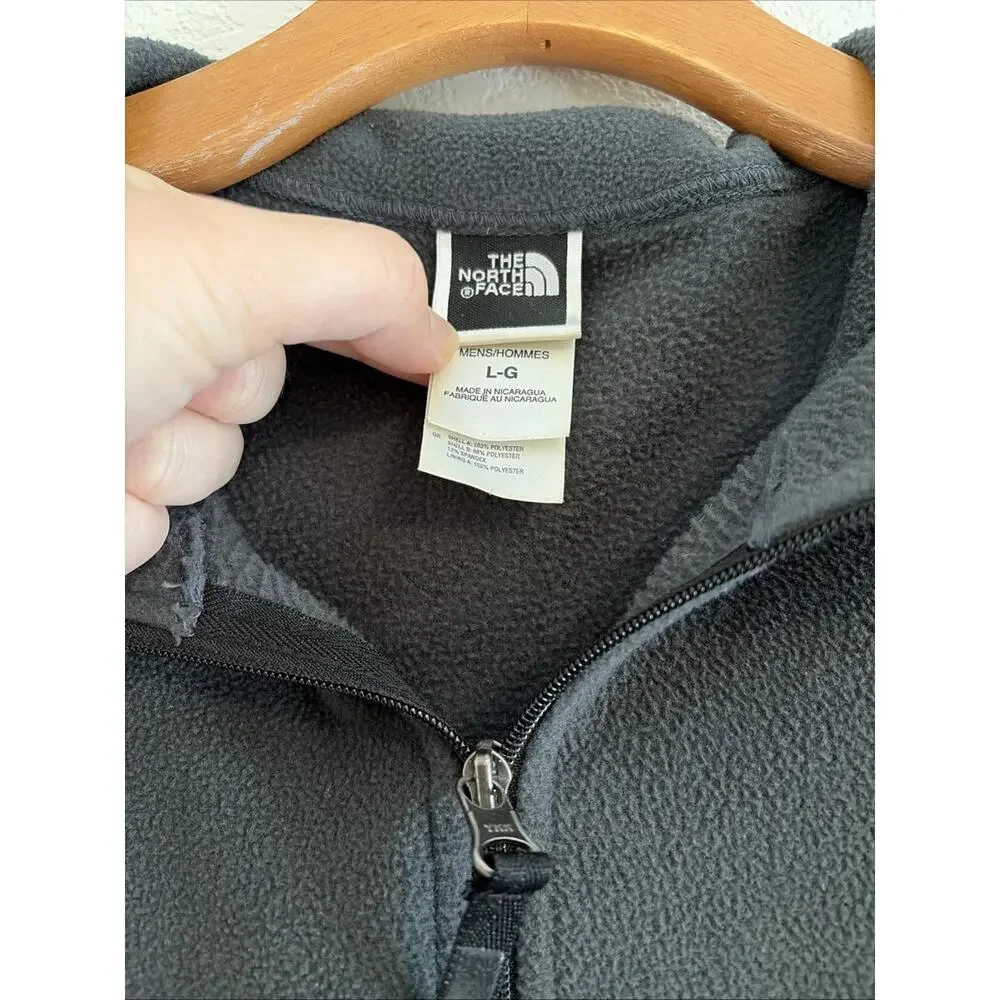 NEW North Face Fleece Light Jacket Dark Gray 1/2 Zip Pockets Mens L Long Sleeve